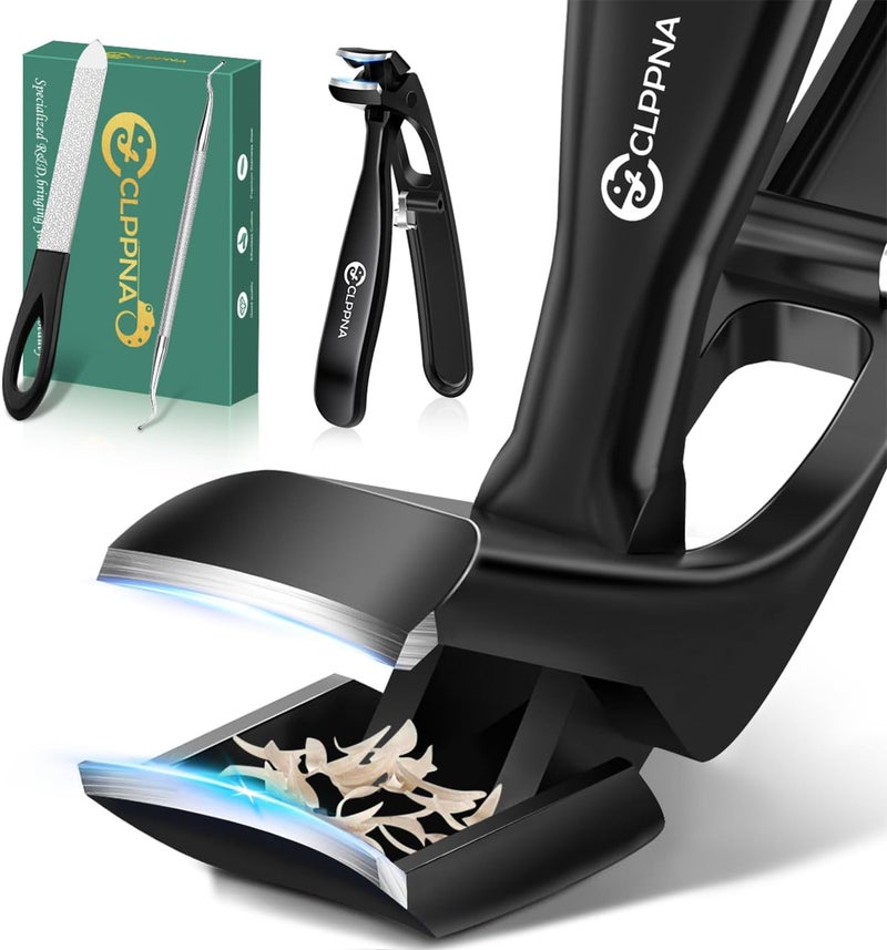CLPPNA Toenail Clippers for Seniors, 2026 Upgrade Angled Head Nail Clippers for Men with Catcher, Ergonomic Toenails Clipper for Thick Toenails Long Handle, Sharp Wide Jaw Fingernail Clippers Adult - Image 1